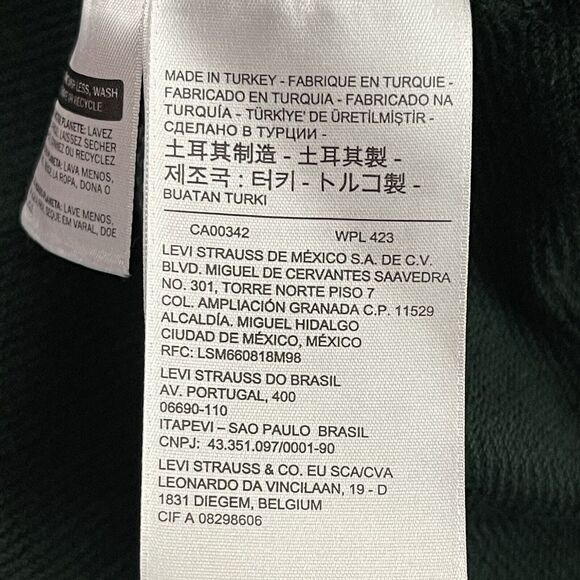 Levis Hoodie Mens Large Green Pullover Color Block Logo Long Sleeve Sweatshirt - Picture 12 of 15